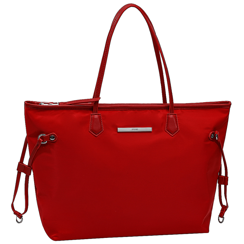 Bolsa Shopper Universitária Com Detalhes Laterais Nylon Vermelho Chilli