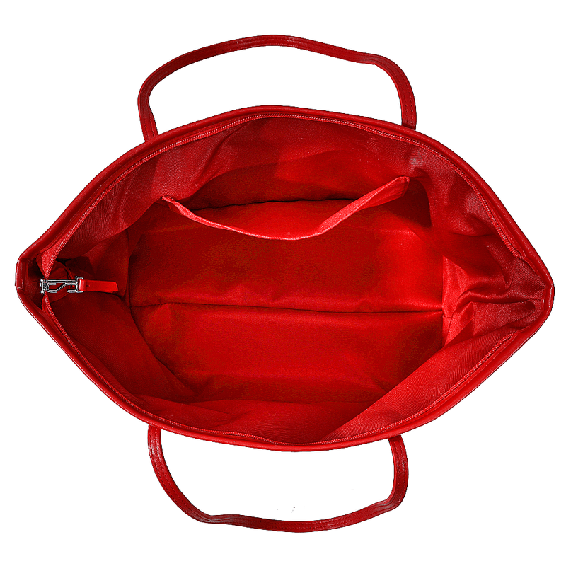 Bolsa Shopper Universitária Com Detalhes Laterais Nylon Vermelho Chilli