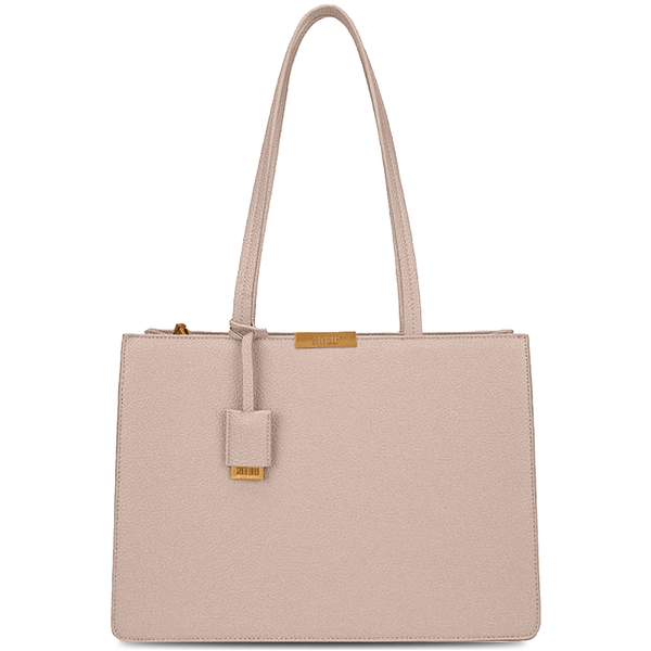 Bolsa De Ombro Quadrada Grande Texturizada Bege Nude Areia