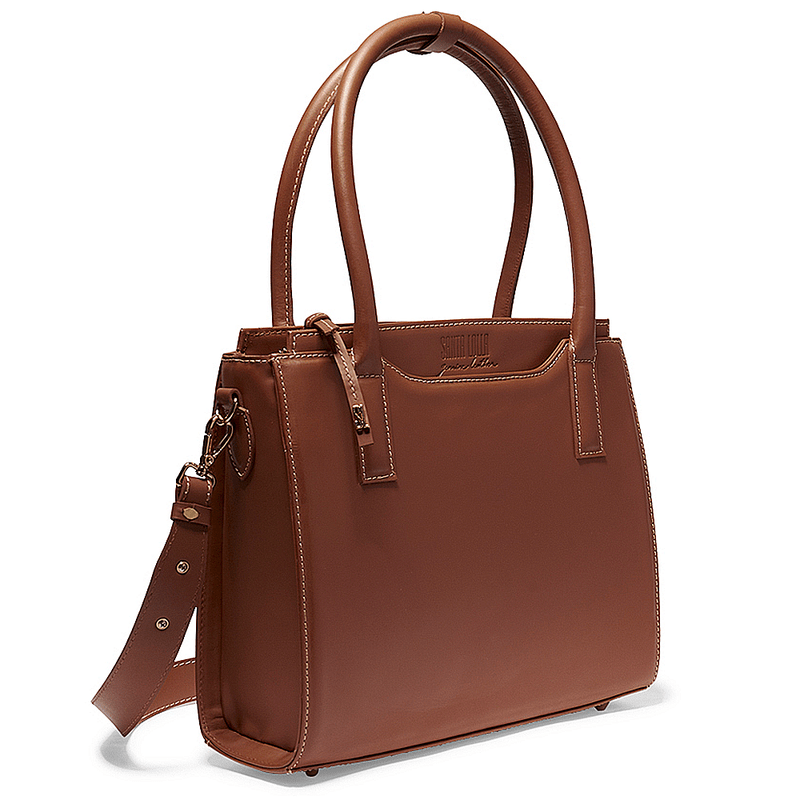 Bolsa Tote Couro Alça Transversal - Linha Genuine Leather