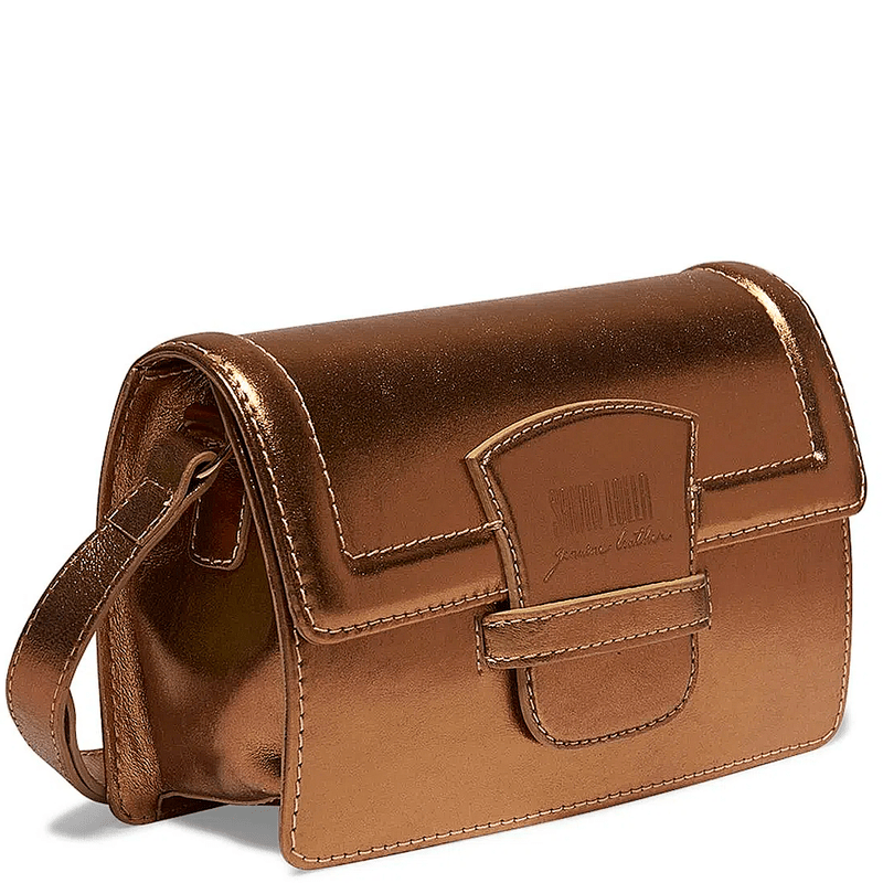 Bolsa Transversal Marrom Couro Pequena - Linha Genuine Leather