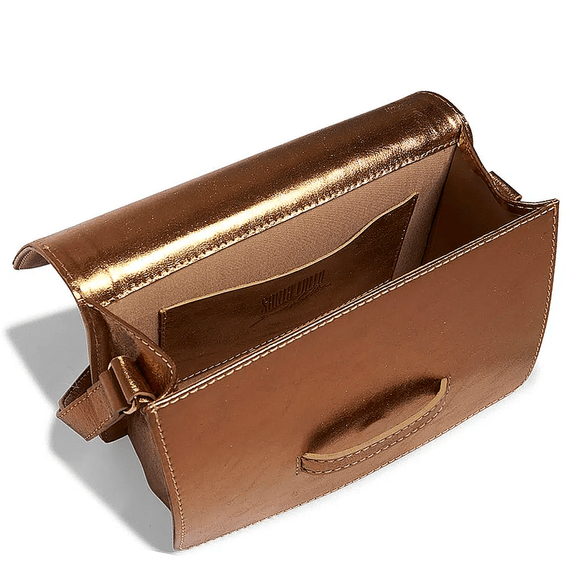 Bolsa Transversal Marrom Couro Pequena - Linha Genuine Leather