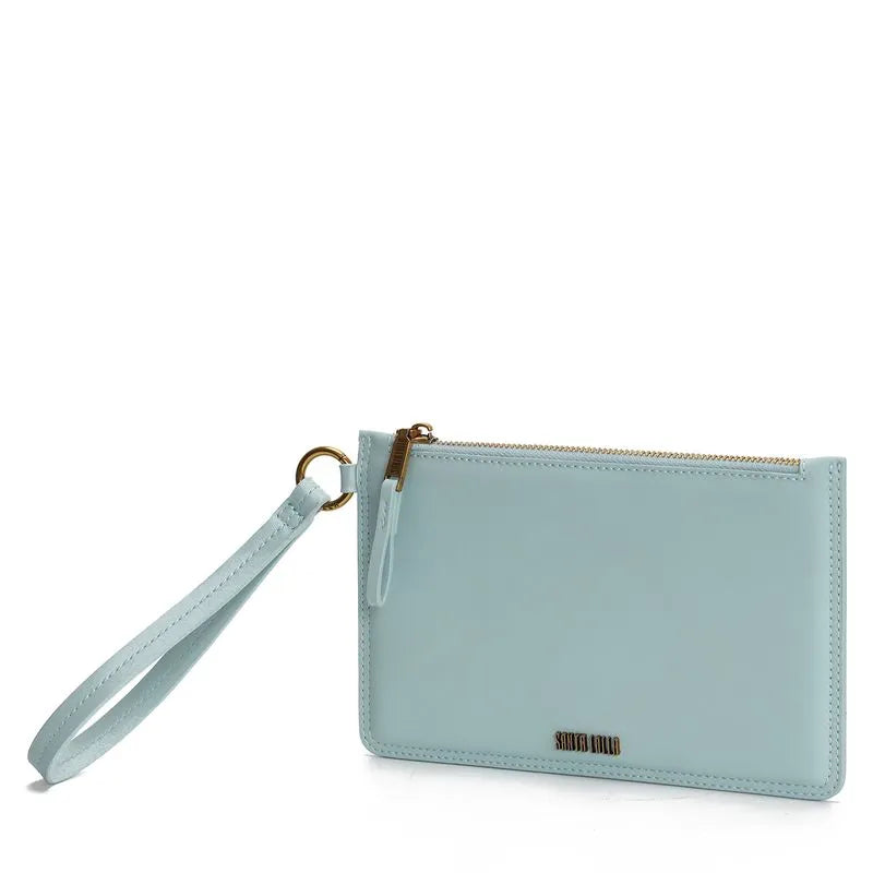 Clutch Material Atanado Azul