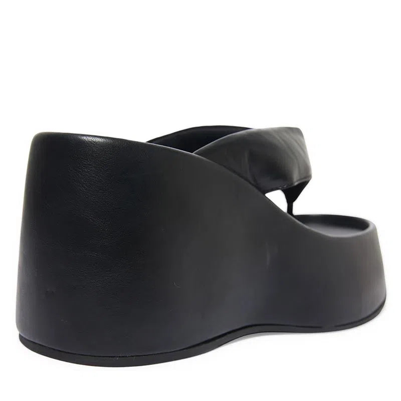 Sandália Papete Thong Plataforma Flatform Preto Absoluto