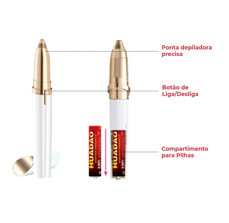 CANETA DEPILADORA ELÉTRICA INDOLOR PARA PELOS FACIAIS